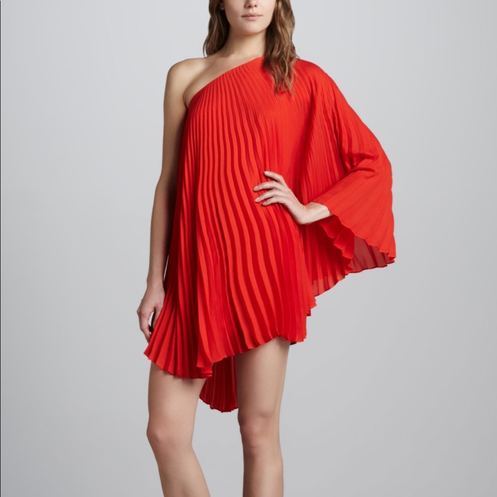 Milly One Shoulder Pleated Dress